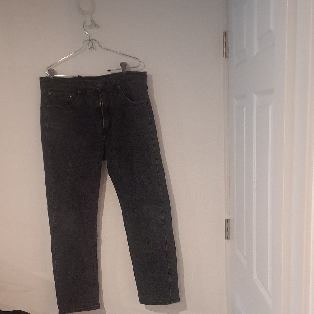 Men's Straight-Leg Black Jeans Levi 505 W34 L30